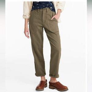 L L Bean Women's Signature Washed Barrel Pants, High-Rise Tapered Leg NWT Sz 4